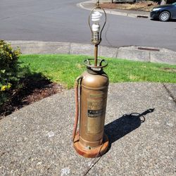 W.D. Allen Copper/Brass Fire Extinguisher  Lamp