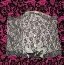 black lace y2k adustable corset with ribbon bow