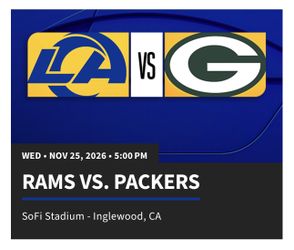(2) Rams vs. Packers - Section 305 - Aisle Seats