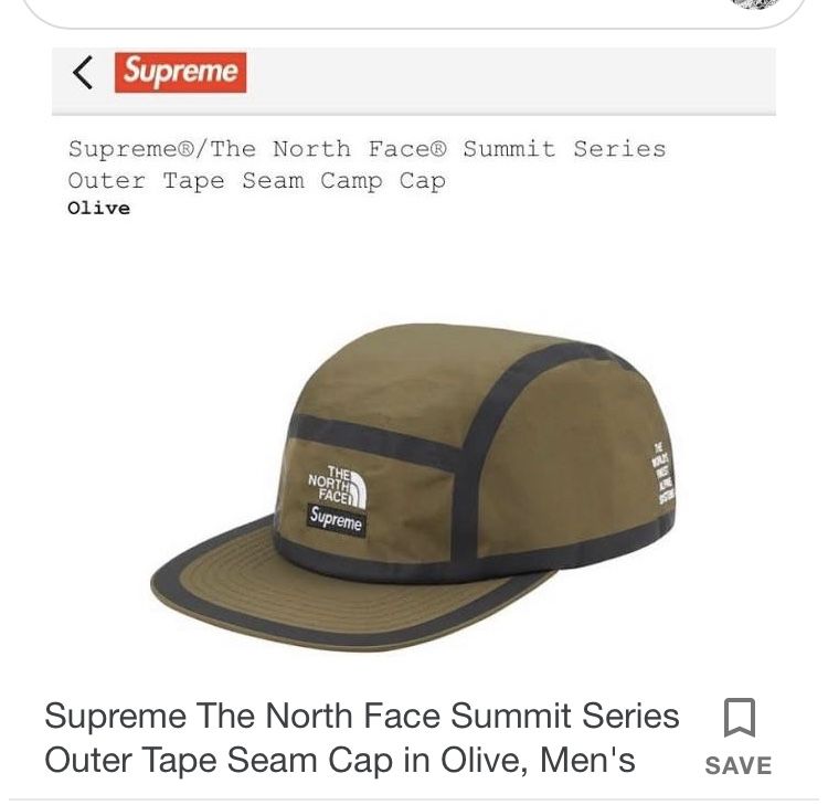 Supreme x The North Face Olive Outer Tape Seam Logo Hat Camp