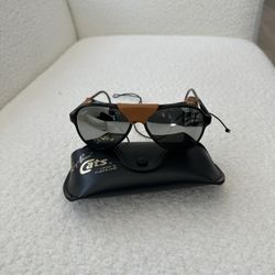 Vintage Ray Ban Bausch & Lomb Sunglasses GLACIER ARCTIC CATS LEATHER SKI Logo