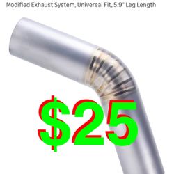 2.5 Inch 45 Degree Exhaust Pipe, Titanium Alloy 2.5 inch Exhaust Pipe 45 Degree Exhaust Elbow for Car/Motorcycle Modified Exhaust System, Universal Fi