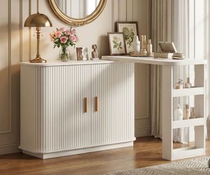 Storage Chair & Vanity Table Expandable L-Shaped Roller Shutter