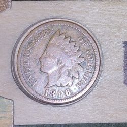 1896 $1 Cent Coin And With Error 
