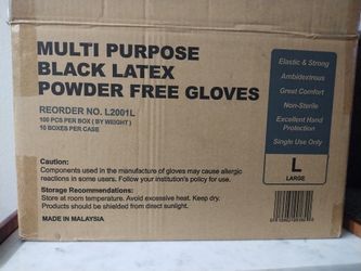 Natural Latex Black Gloves $60