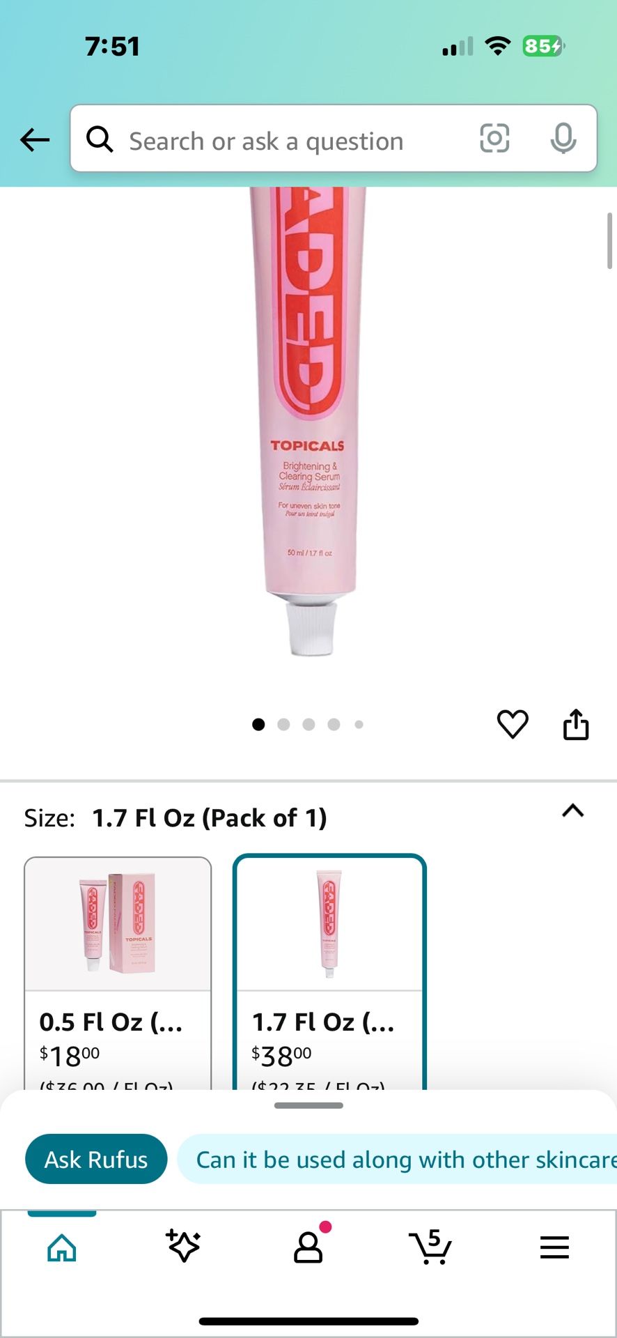 Faded brightening and clearing serum 1.7 ounces