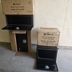 NEW EACH FOR SALE 36"24"LONG UNDER TRUCK TOOL BOX DIAMOND ALUMINUM COMES WITH 2 SET KEYS BRAND NEW FOR ANY QUESTION TEXT ME PLEASE SE HABLA ESPAÑOL TH