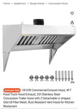 Vevor 4 FT exhaust hood vent