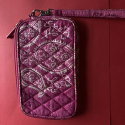Pink Vera Bradley mini wristlet 