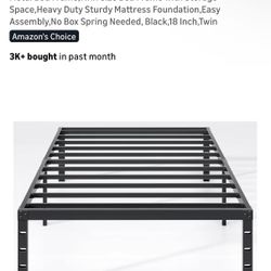 Twin Metal Bed Frame – Sturdy – Easy Setup (Semi-Assembled)
