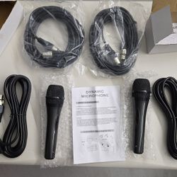 Lot of 2 NEW  Ion Dinamic Microphone with XLR Cable Plus 2 XLR Cable  20' Feet