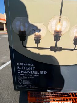 Hampton Bay Florabelle 5-Light Chandelier – Matte Black – Brand New