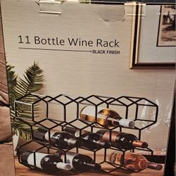 11 Bottle Wine Rack- Black