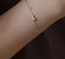 Sterling Silver Flower Heart Bracelet 