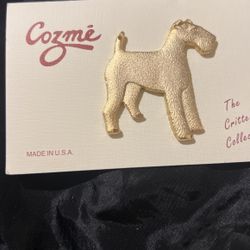 Cozme Gold Dog Brooch 