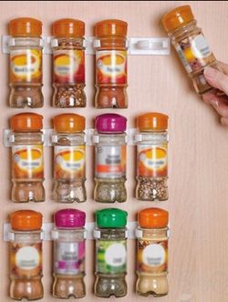Brand New 4pcs Solid Color Plastic Spice Storage Rack