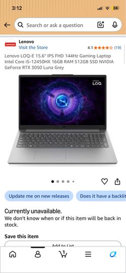 Lenovo LOQ Gaming Laptop RTX 3050