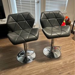 Grey leather bar Stools 
