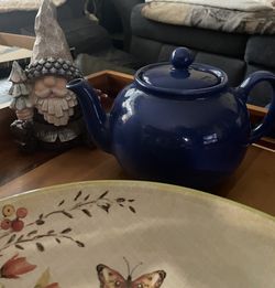 4 Cup Blue Teapot 