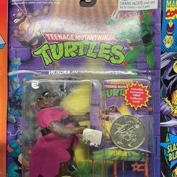 Teenage Mutant Ninja Turtles splinter with coin sealed vintage 1992