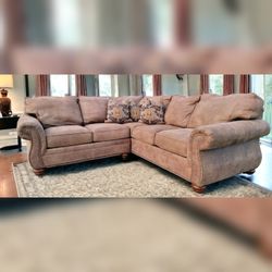 Ashley HomeStores Microsuede Sectional - Brown (DELIVERY AVAILABLE)