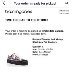 Burberry Womens Jack Vintage Check Low Top Sneakers 