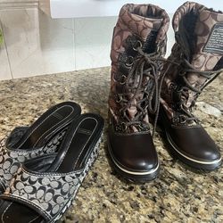 Coach Boots Like New And Coach Slipping Size 6