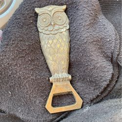 Vintage Brass Owl Bottle Opener