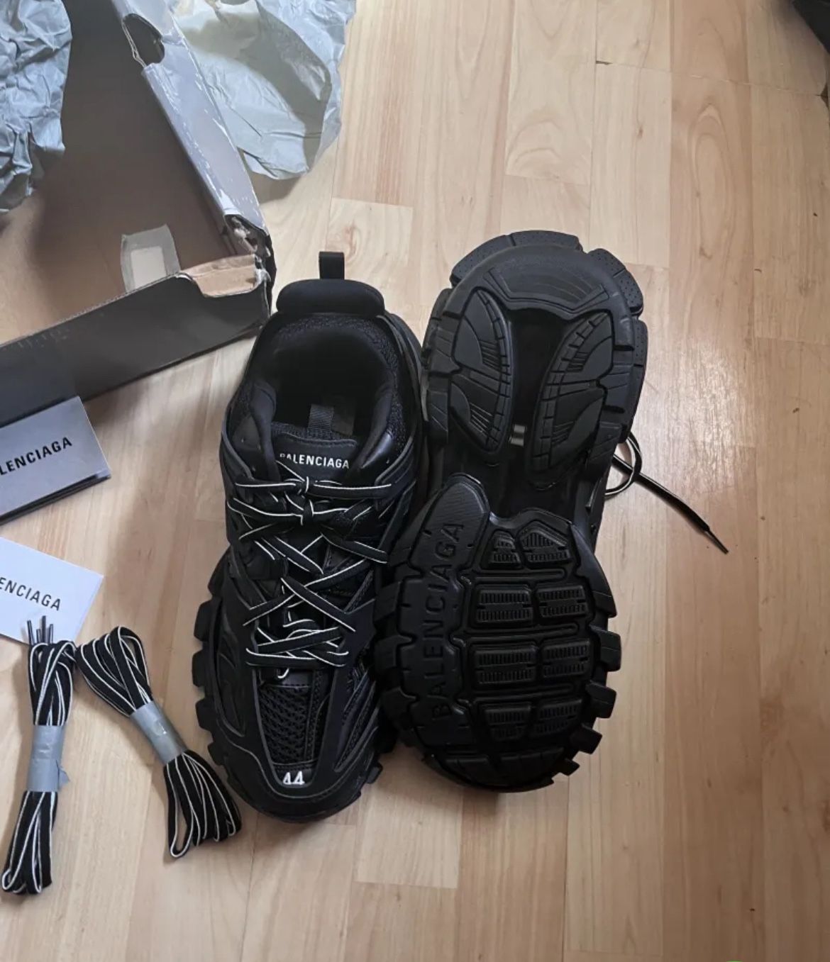 Black Balenciaga Track Runners LED Size 44
