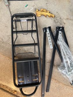 Black Metal Bicycle Rear Rack with Mounting Hardware