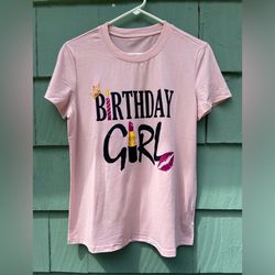 NEW BIRTHDAY GIRL PINK T-Shirt Size S