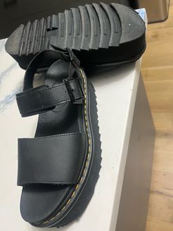Dr. Martens Black Leather Platform Sandals
