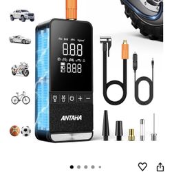 🆕 In 📦 Tire Inflator Portable Air Compressor,150PSI Smart Air Pump for Car Tires with Digital Pressure Gauge for Cars,Motorcycles,Bikes,Balls