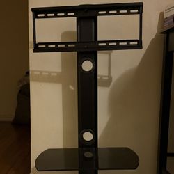 FITUEYES Swivel TV Stand for Flat Screen TV, with Tempered Glass Base