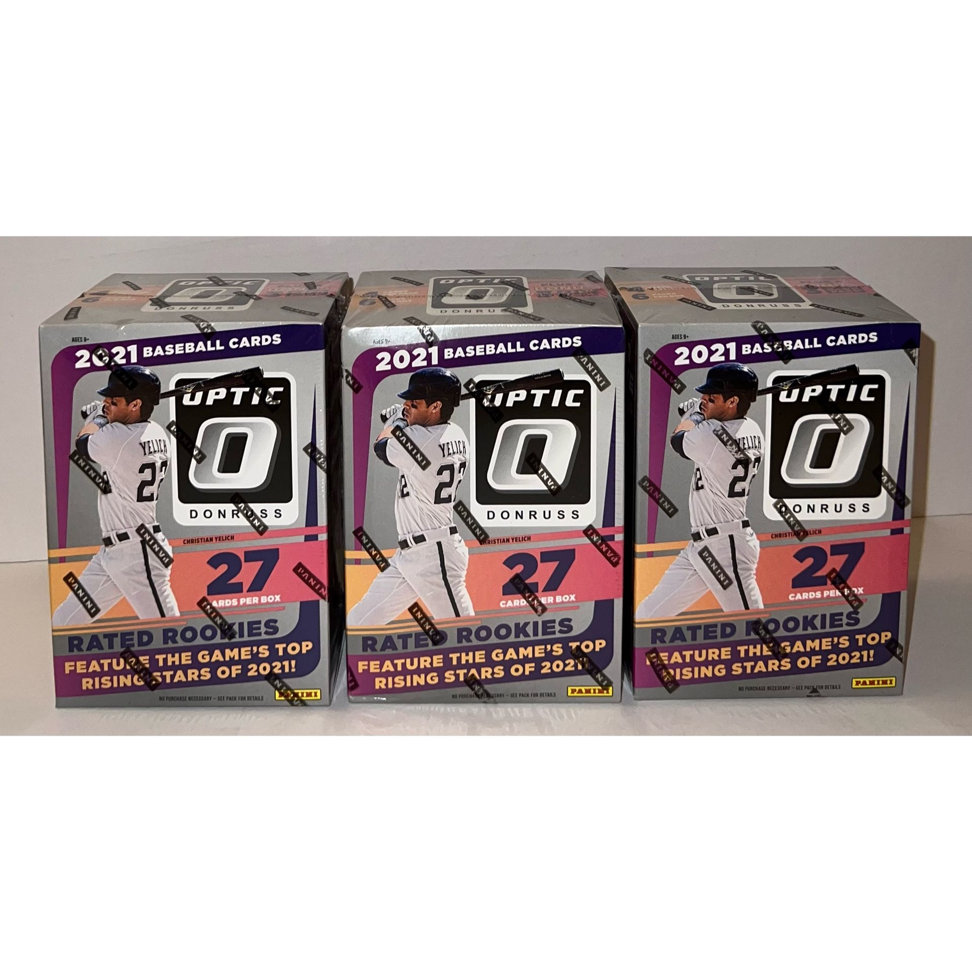 (3) 2021 Panini Donruss Optic Baseball Blaster Boxes Brand New & Factory Sealed 3 Box Lot MLB Cards