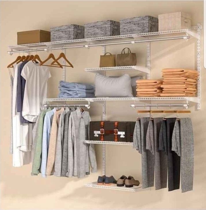 Homde Closet Organizer System Wall Mounted, 4-8 Ft Adjustable and Expandable