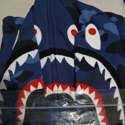 Bape Double Hoodie Navy Camo 