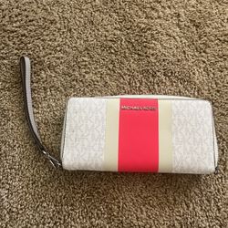 Michael Kors Wallet, Bright  Pink Stripe