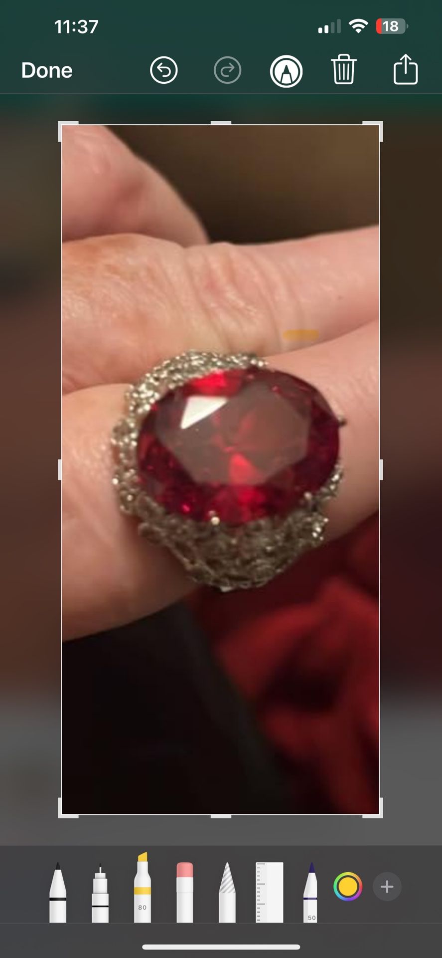 Beautiful Red Stone Ring.