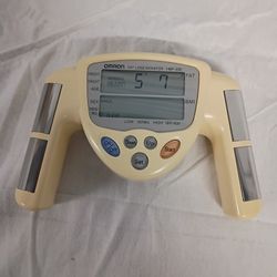 Omron Fat Loss Monitor HBF-306 White Handheld Body Fat Analyzer BMI Tested Works