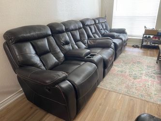 7 piece leather sofa