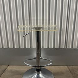 Set of 4 Modern Adjustable Acrylic Bar Stools – Chrome Base
