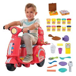 Play-Doh Pizza Delivery Scooter Playset, Large Ride-On Play Food Preschool Toys, Toy Pizza Set for Kids, Arts & Crafts for Boys & Girls, Ages 3+