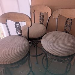 Metal And Wooden Bar Stools