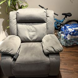 Dark grey powered recliner