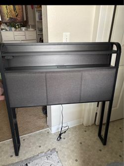 LED metal twin bed