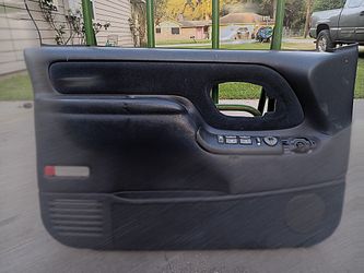 95-99 GM SUV Navy Blue Driver LH Front Interior Door Trim Panel OEM Switch 