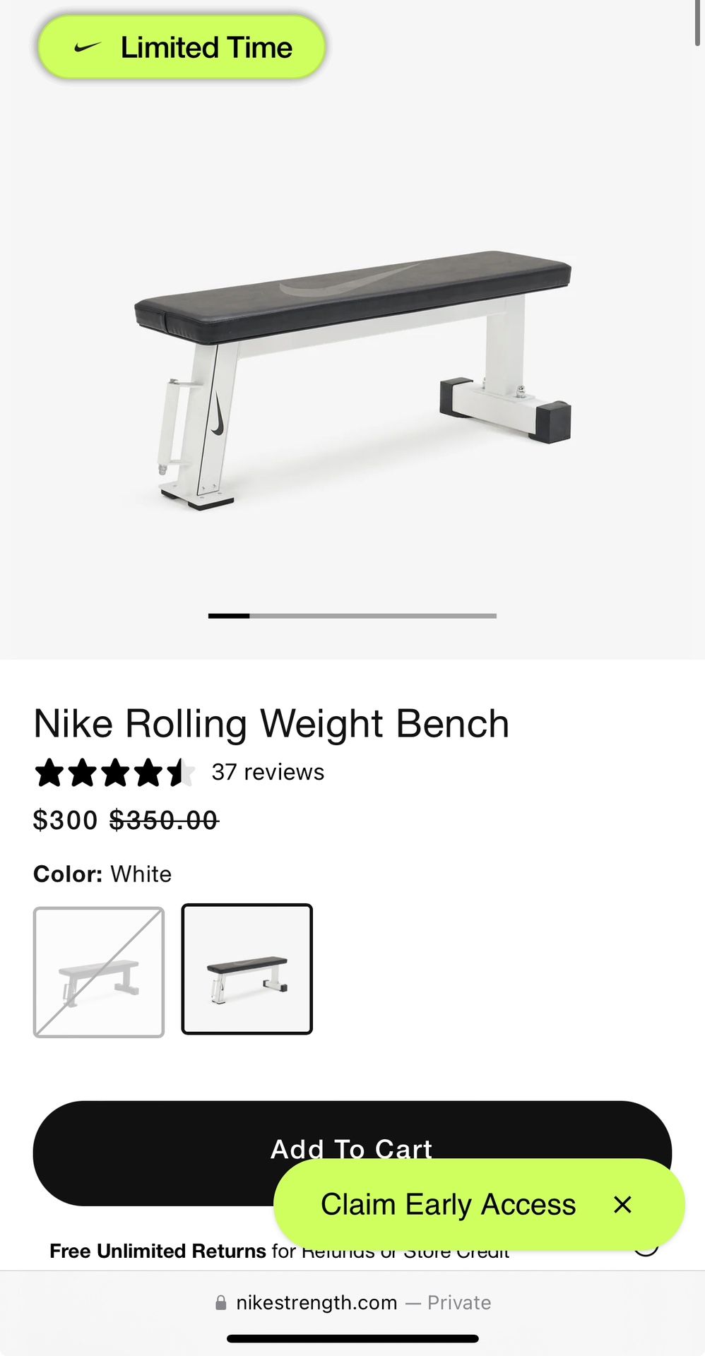 Weight Bench Nike Roller