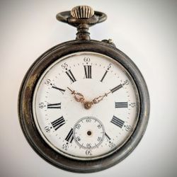 1800s likely Solid Silver Remontoir pocket watch. Not working Over.  125 years old. Not cleaned so has an aged tone on the exterior.