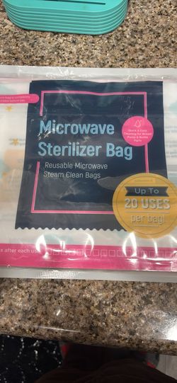 Breast milk bottles and sterilizer bags for bottles
